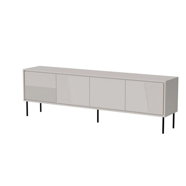Comoda TV ABI, bej/negru, PAL laminat/metal, 200x38x62 cm