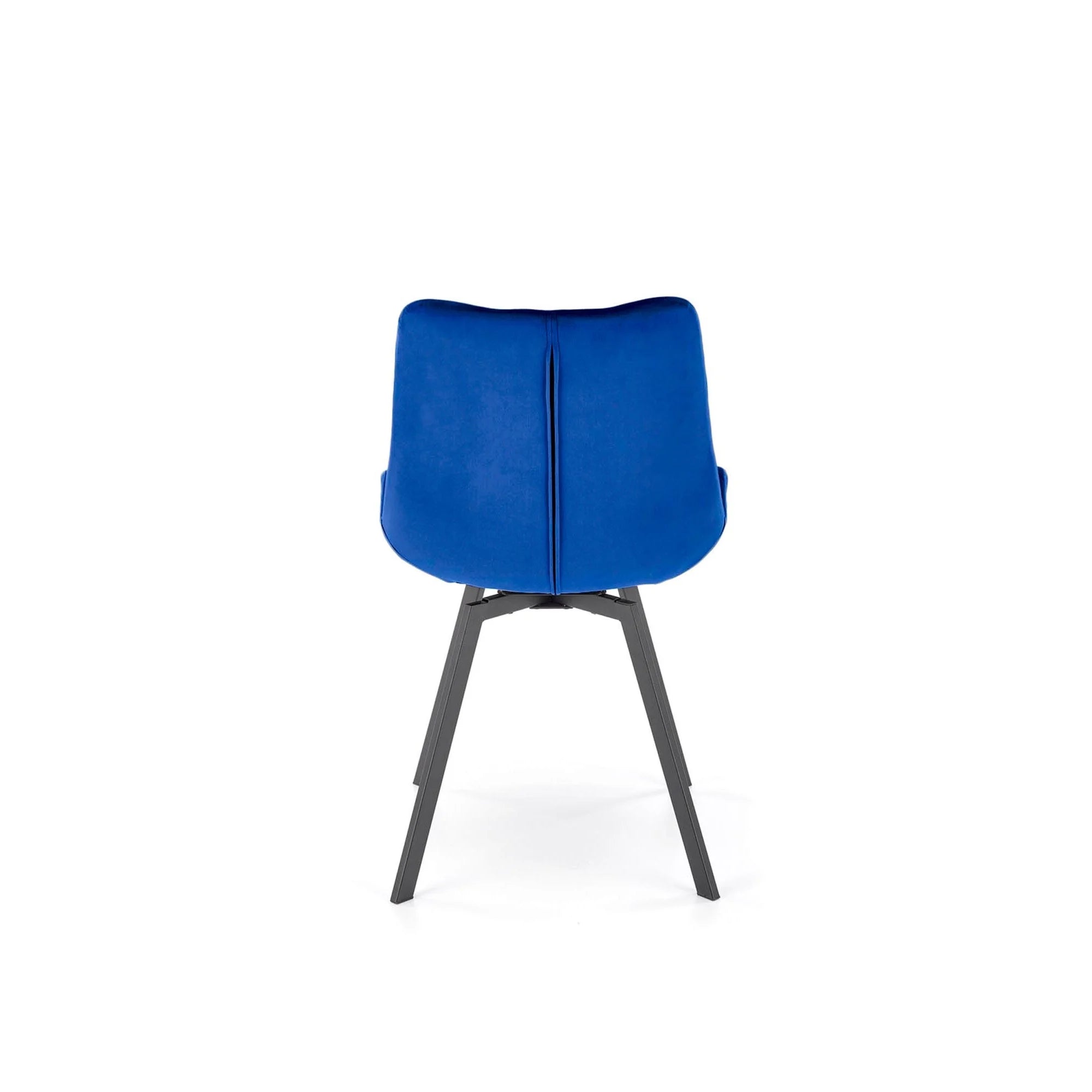 Scaun rotativ K519, albastru/negru, stofa catifelata/metal, 54x63x86 cm