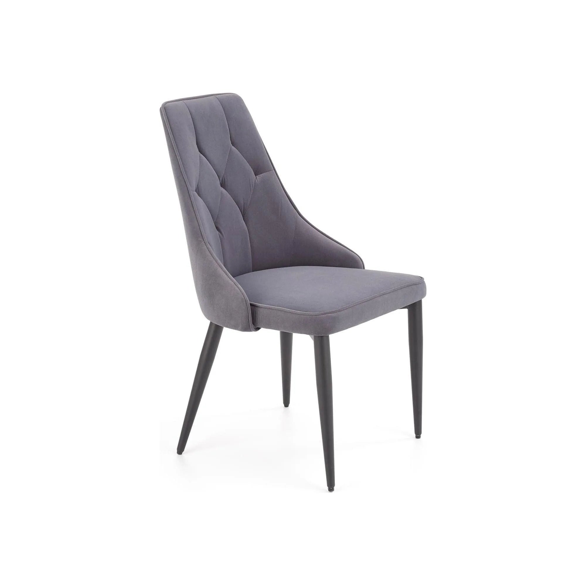 Scaun K365, gri/negru, stofa catifelata/metal, 52x57x90 cm