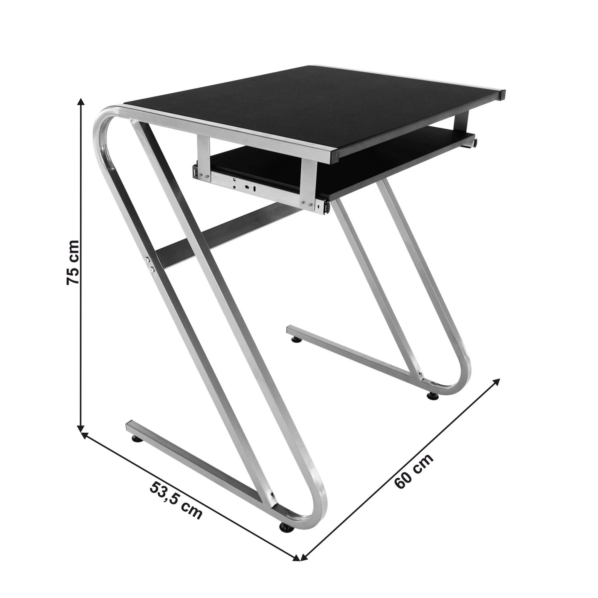 Masa birou JOFRY, negru/gri, metal, 60x54x75 cm