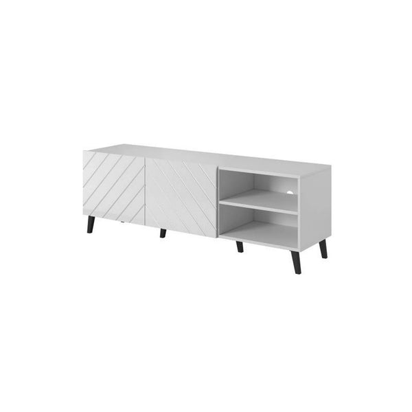 Comoda TV ABETO, alb/negru, PAL, 150x42x52 cm