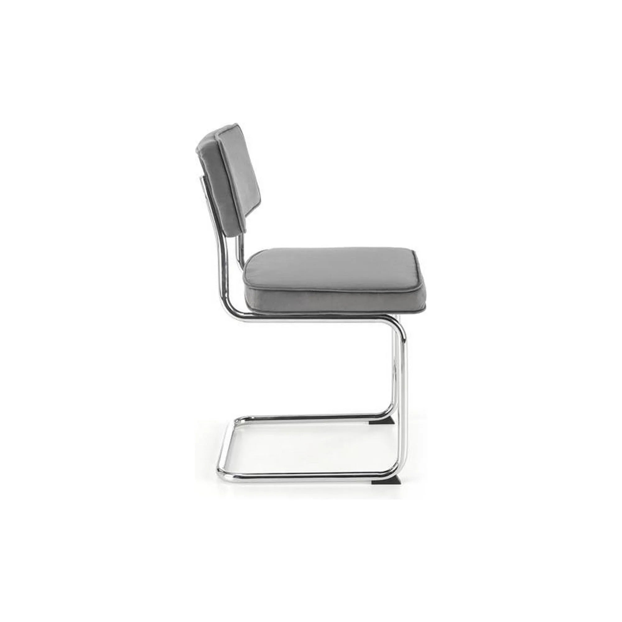 Scaun K510, gri/crom, stofa catifelata/otel, 49x55x85 cm