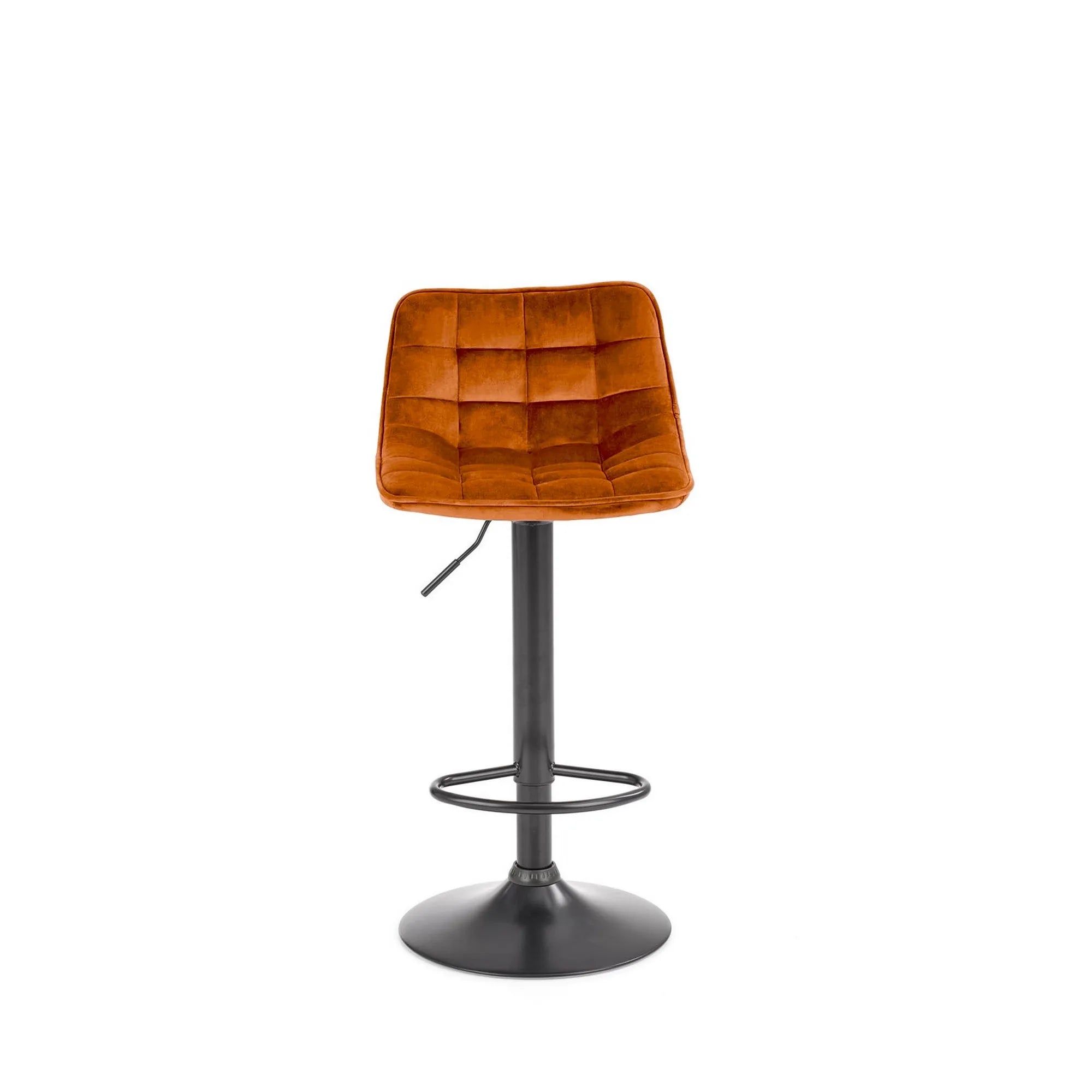 Scaun bar H95, scortisoara - Bluvel 4215/negru, stofa catifelata/metal, 43x44x84/106 cm