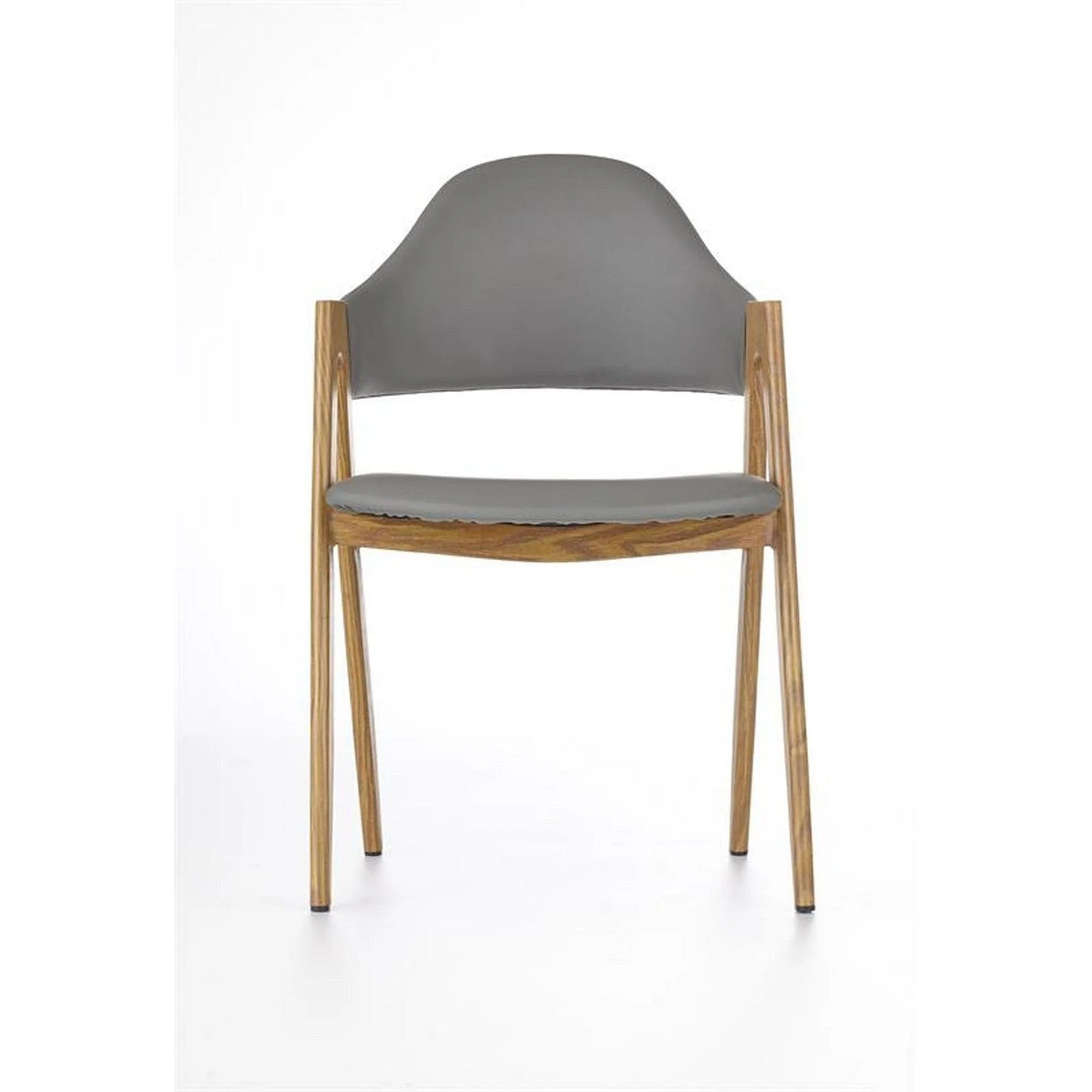 Scaun K247, gri/stejar miere, piele ecologica/metal, 51x51x80 cm