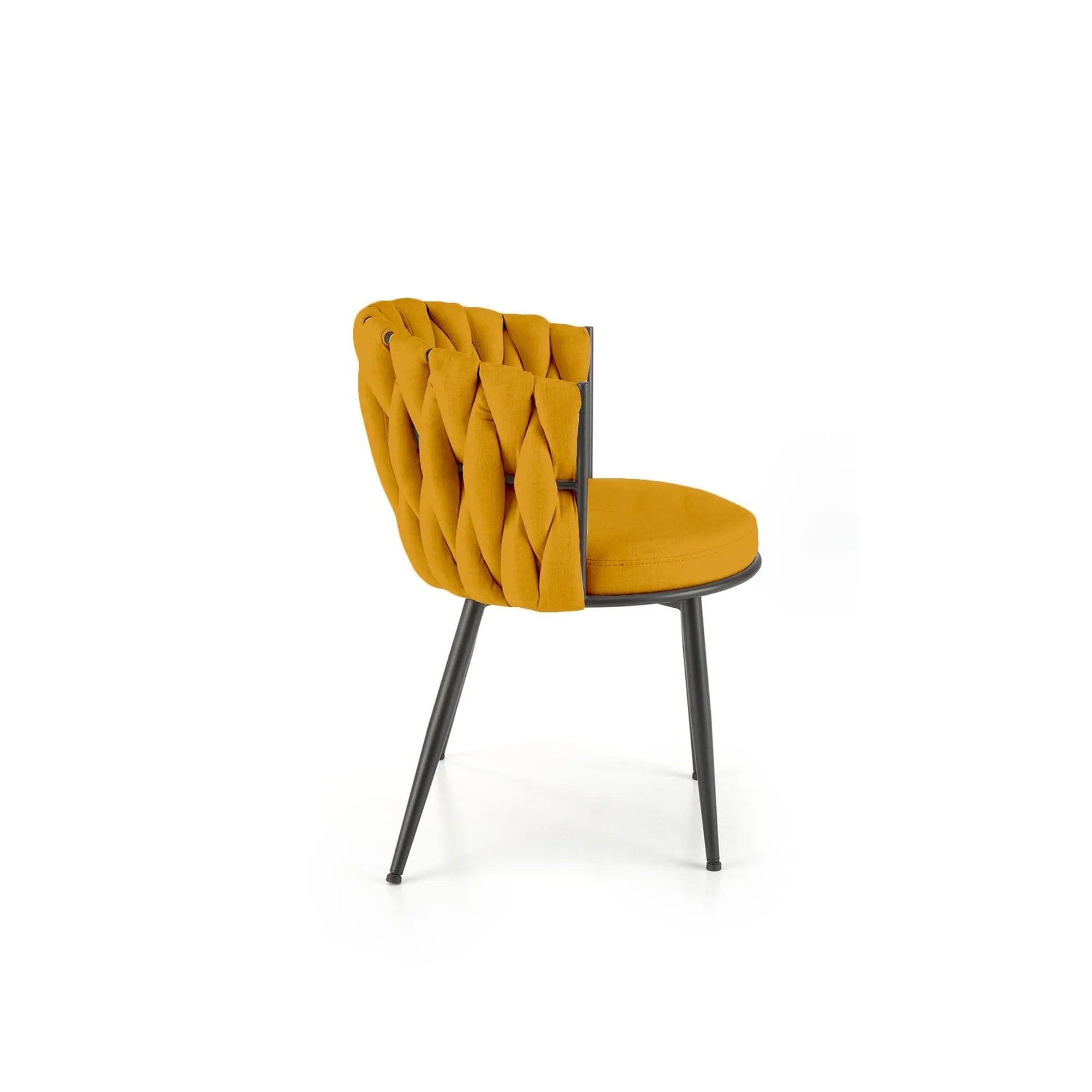 Scaun K516, galben/negru, stofa clasica/metal, 57x60x79 cm