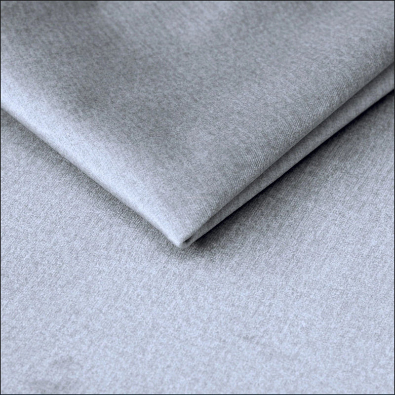 Coltar DENVO, sezlong dreapta, stofa catifelata gri - Monolith 85, 290x217x77/94 cm, extensibil, lada depozitare, tetiere reglabile