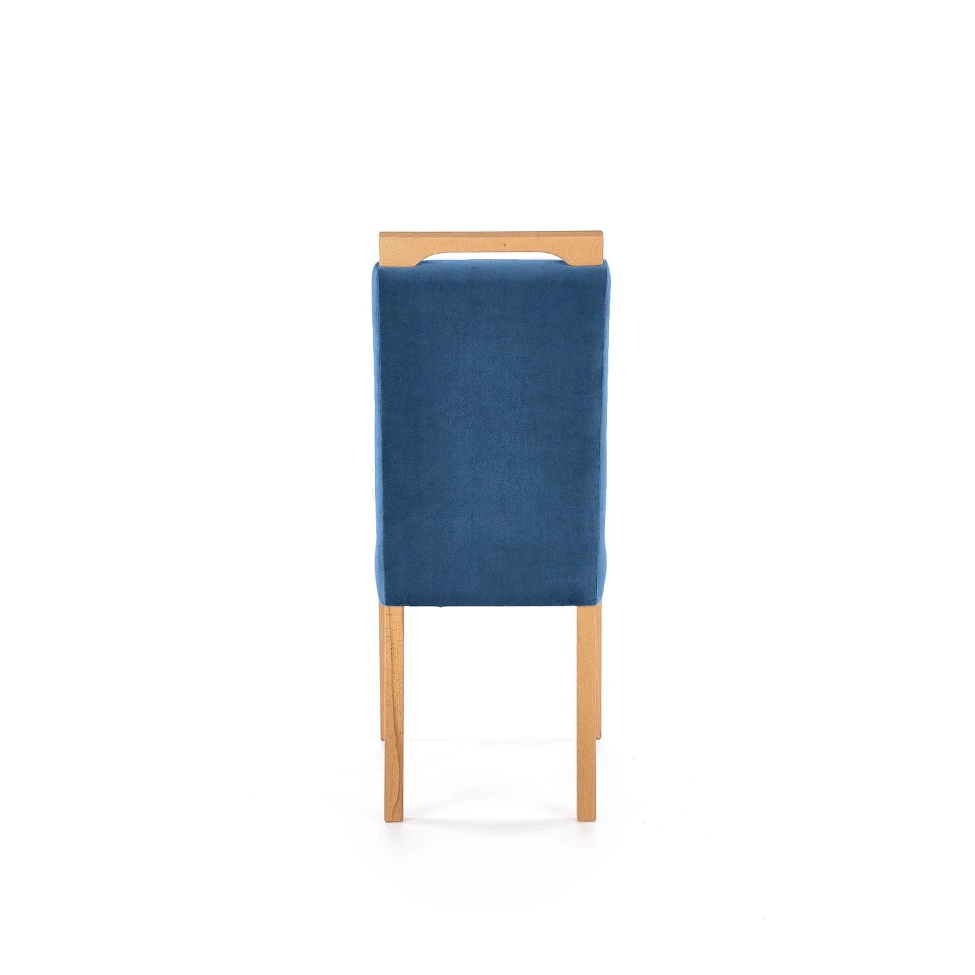 Scaun CLARION, albastru/stejar, stofa catifelata/lemn, 42x58x97 cm