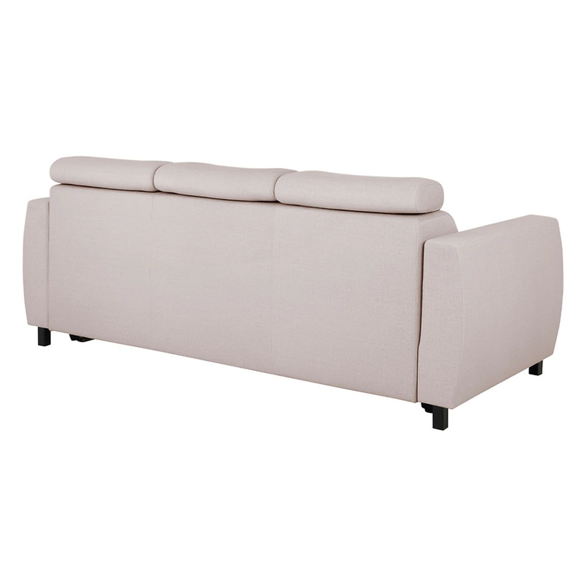 Canapea extensibila TULIO, stofa catifelata crem - Maya 01, 235x96x92 cm