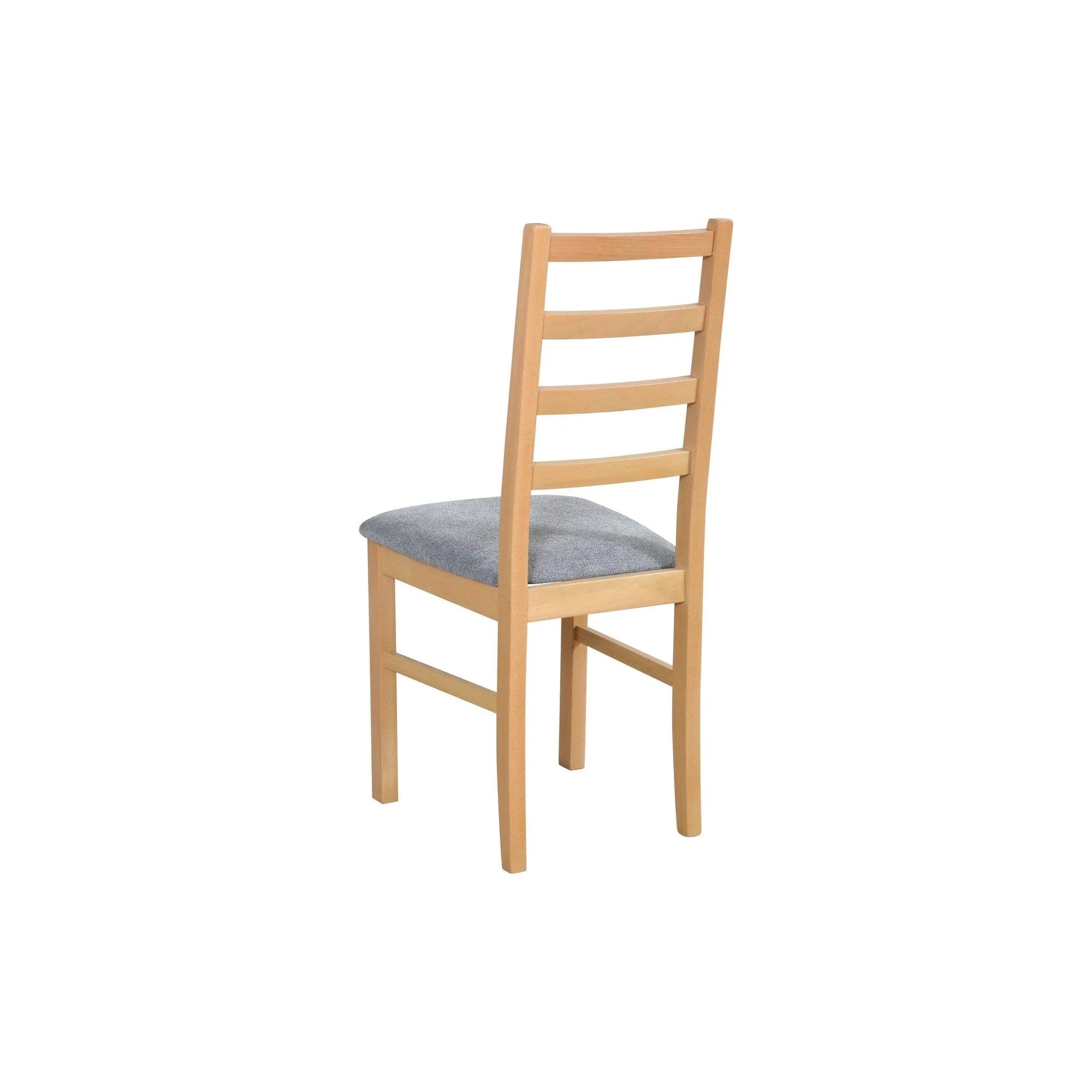Scaun NILO 8, stejar grandson/gri - Aston 17, lemn de fag/stofa clasica, 43x40x94 cm
