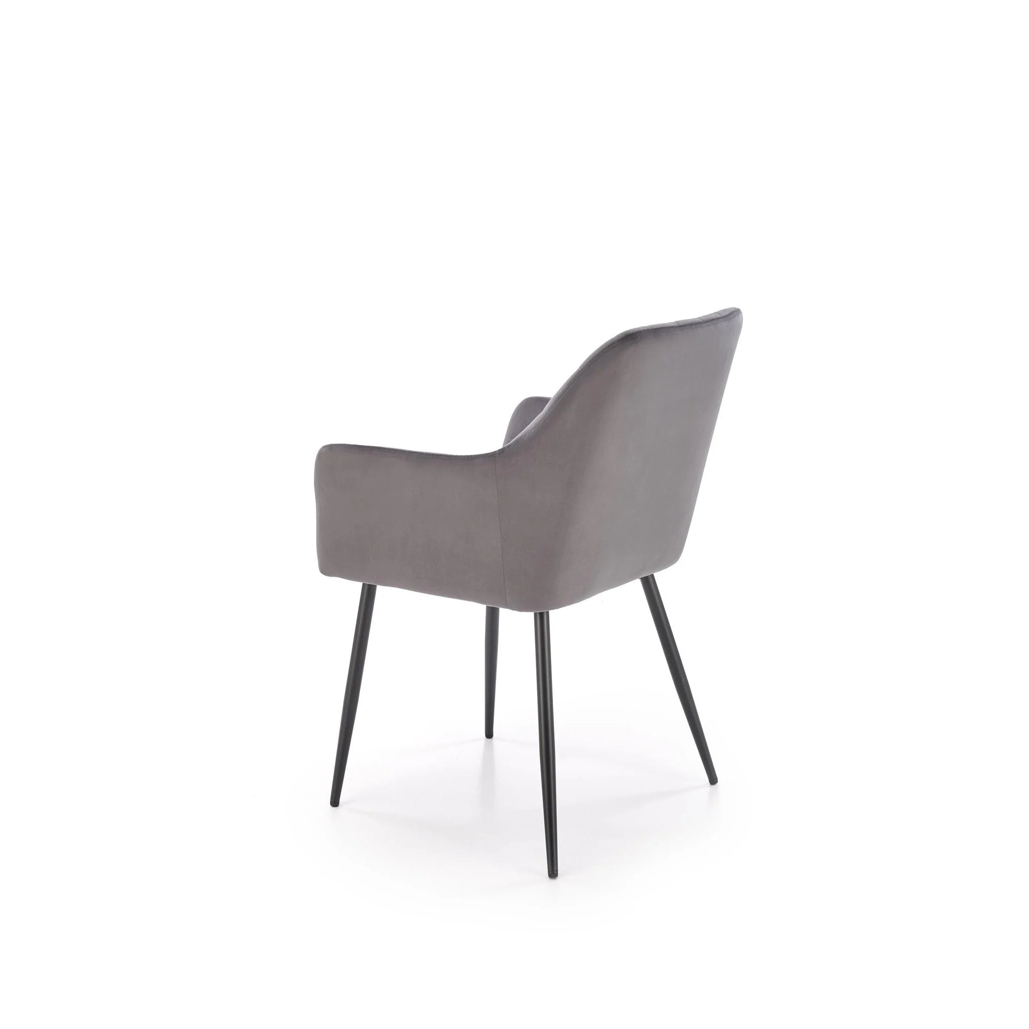 Scaun K558, gri/negru, stofa catifelata/metal, 59x60x86 cm