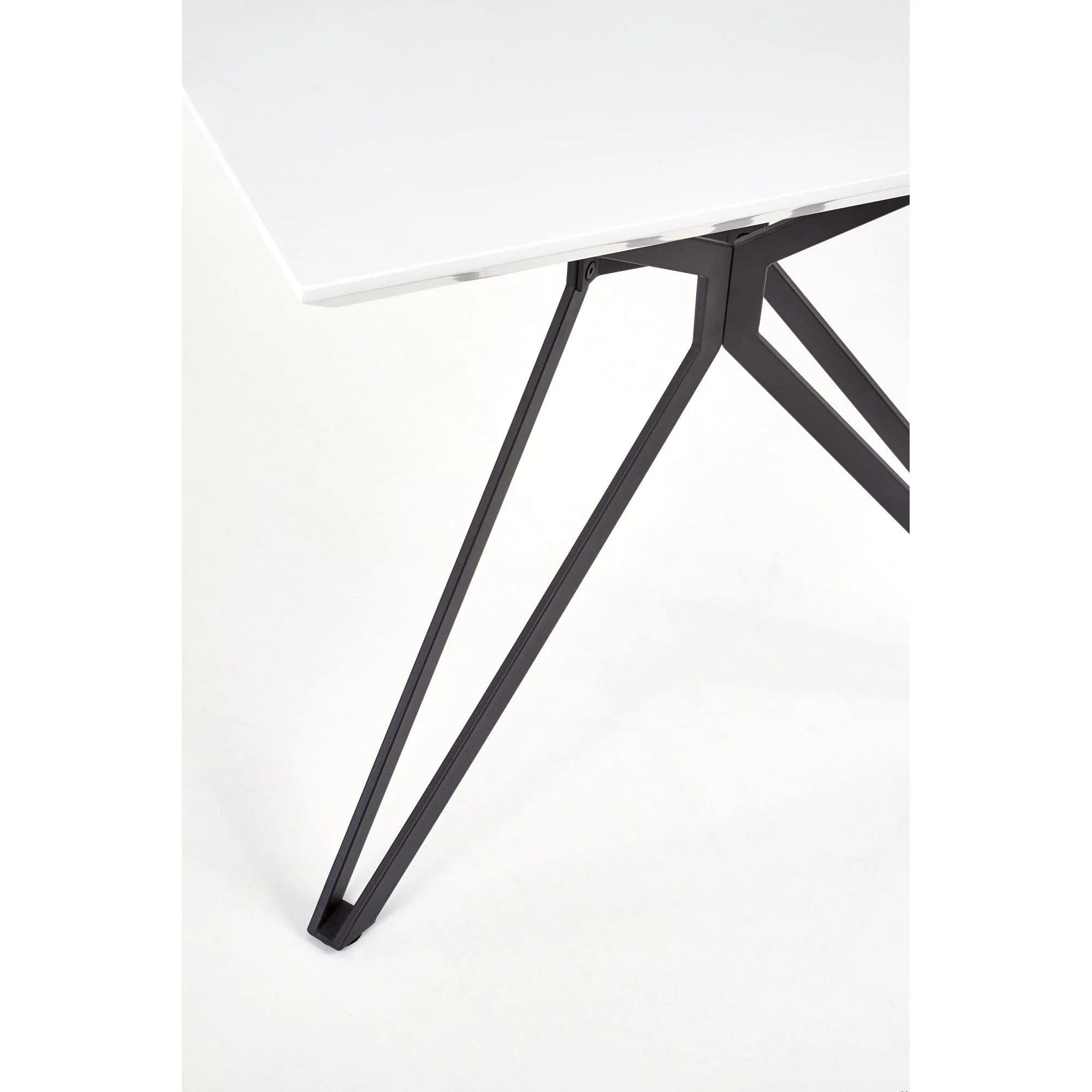 Masa PASCAL, alb/negru, 160x90x76 cm
