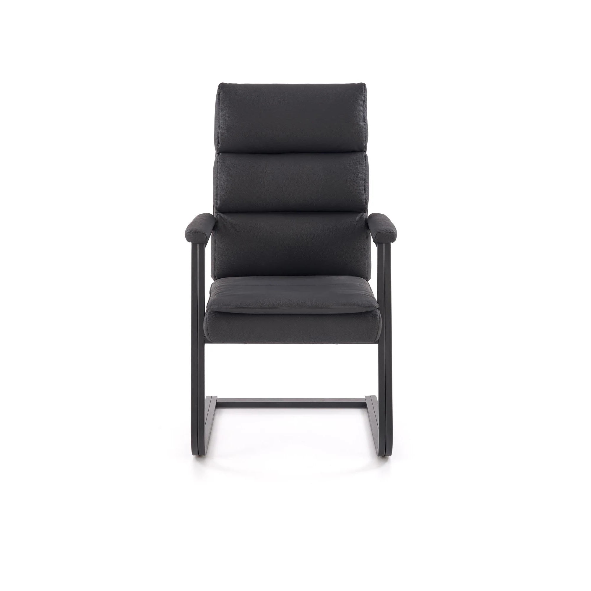 Scaun ADRIANO, negru, piele ecologica, 63x70x109 cm