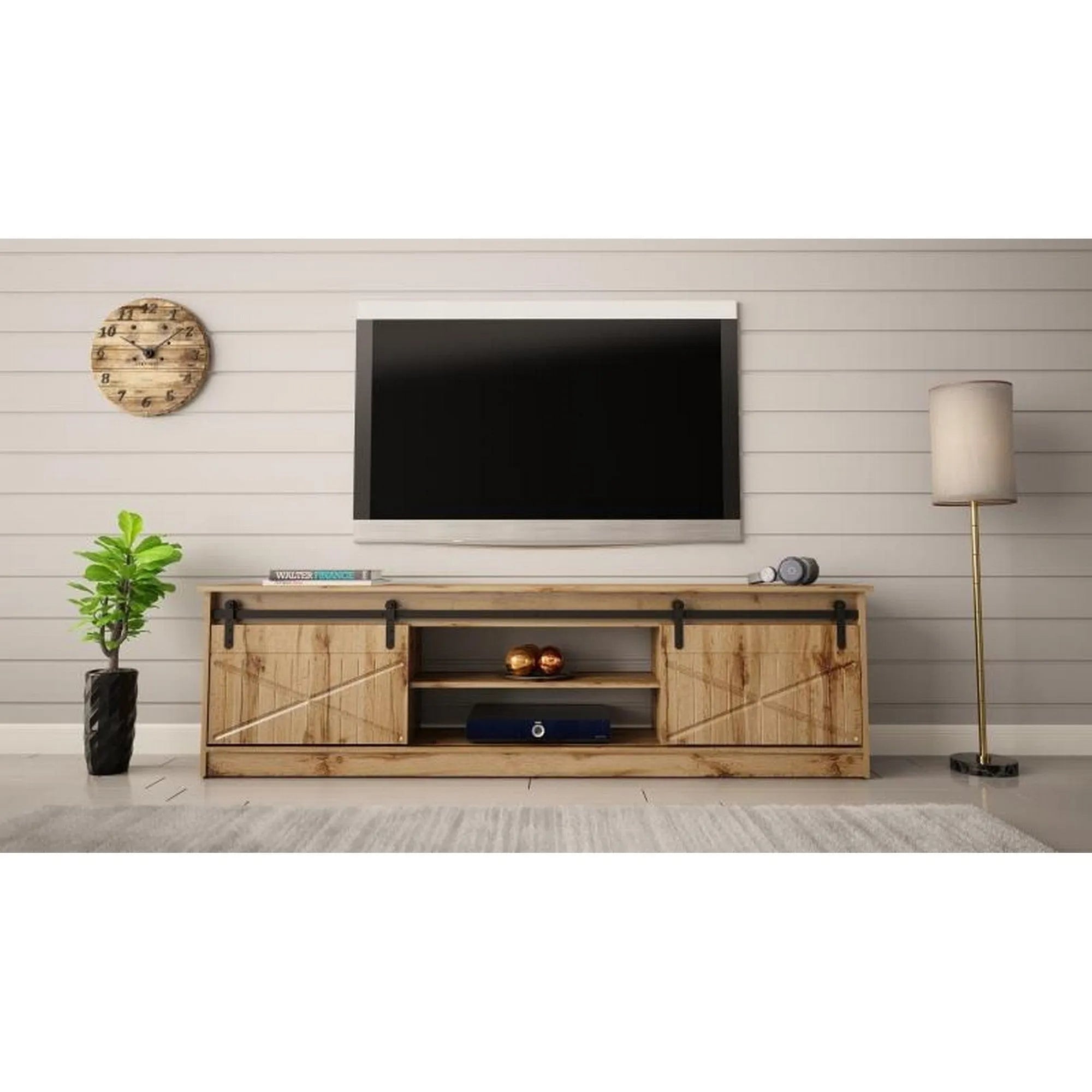 Comoda TV GRANERO, stejar wotan, PAL laminat, 200x35x57 cm