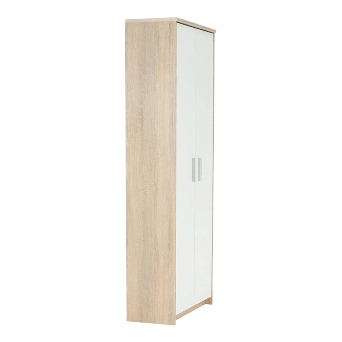 Dulap JOHAN 2 NEW 05, stejar sonoma/alb, DTD laminat, cu 2 usi, 73x34x186 cm