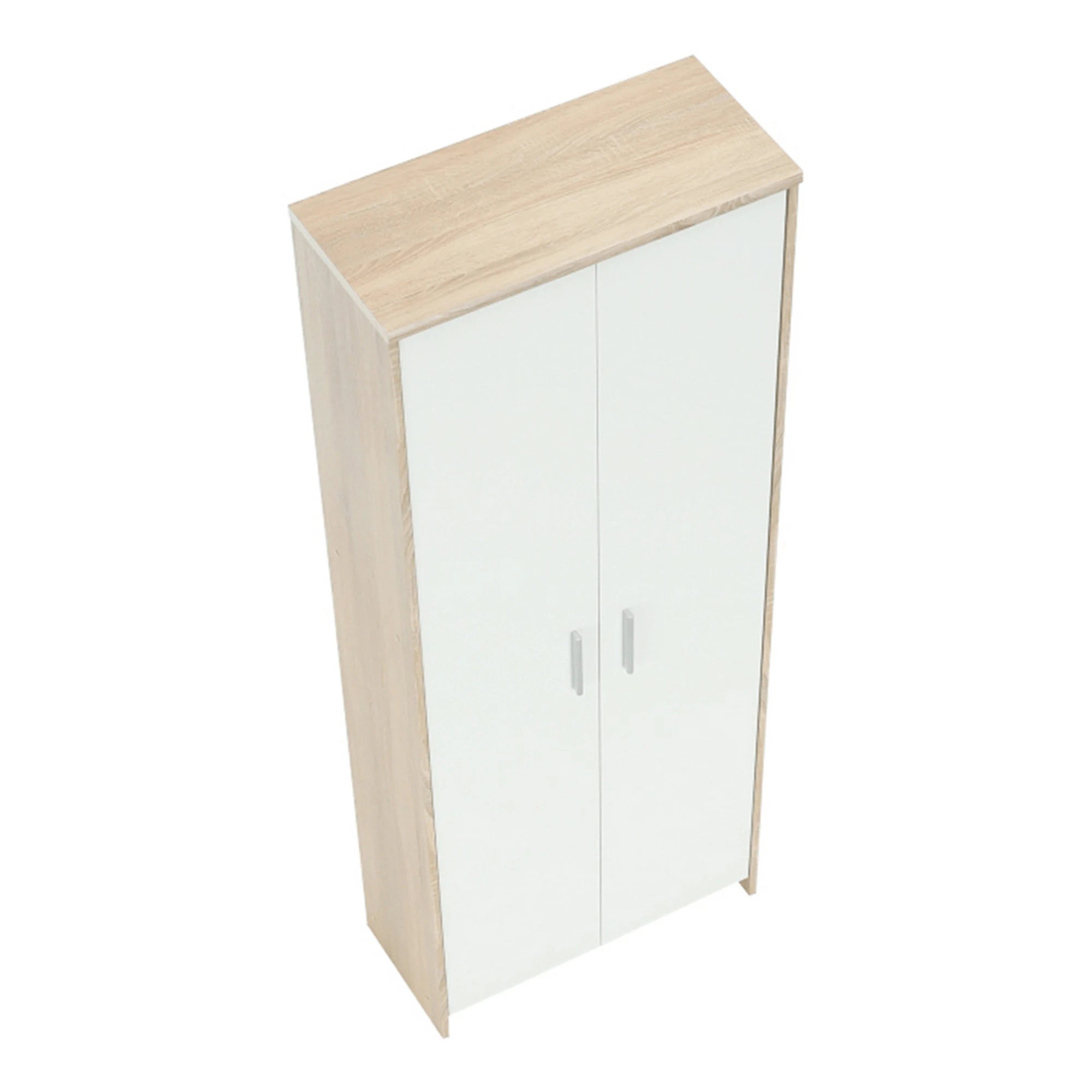 Dulap JOHAN 2 NEW 05, stejar sonoma/alb, DTD laminat, cu 2 usi, 73x34x186 cm
