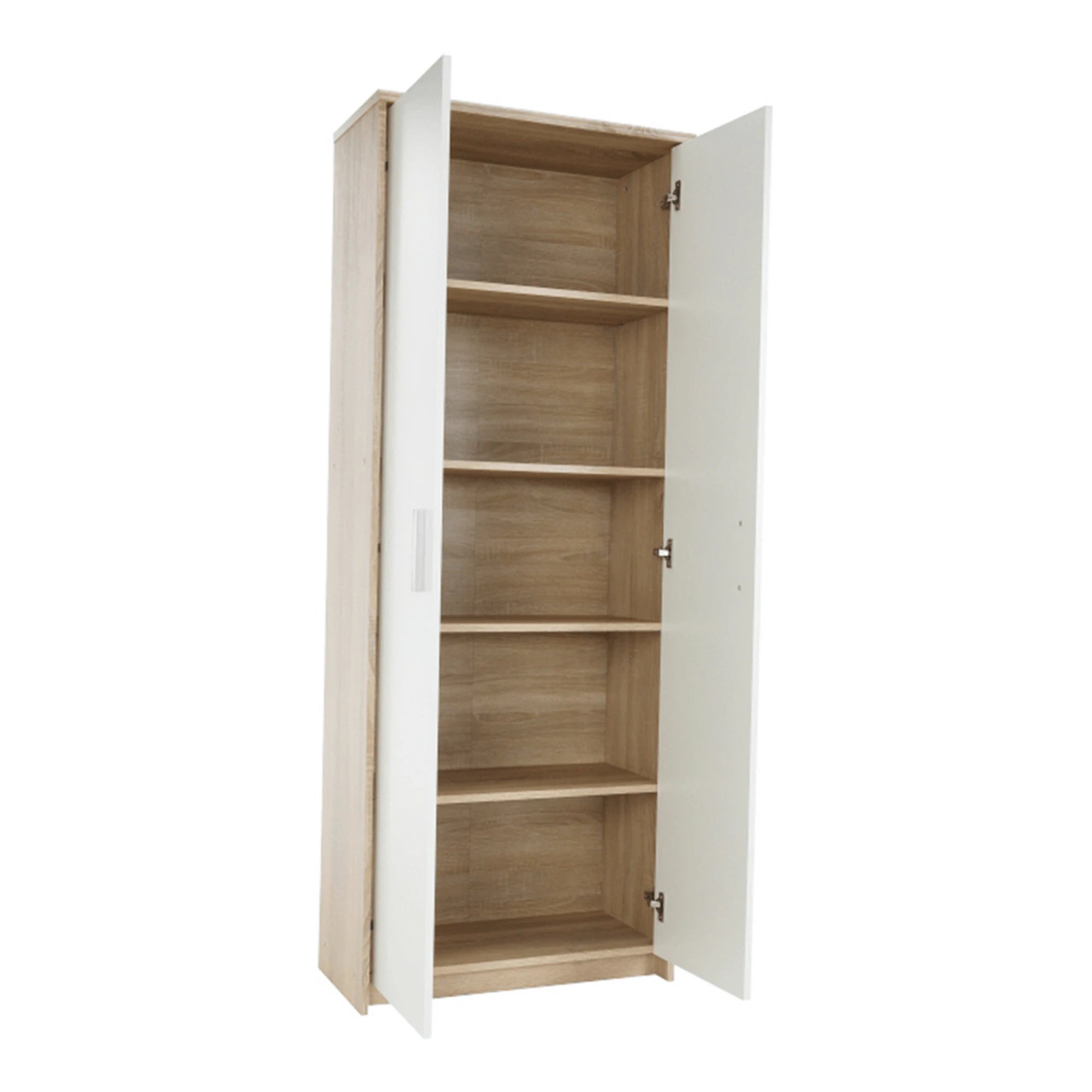 Dulap JOHAN 2 NEW 05, stejar sonoma/alb, DTD laminat, cu 2 usi, 73x34x186 cm