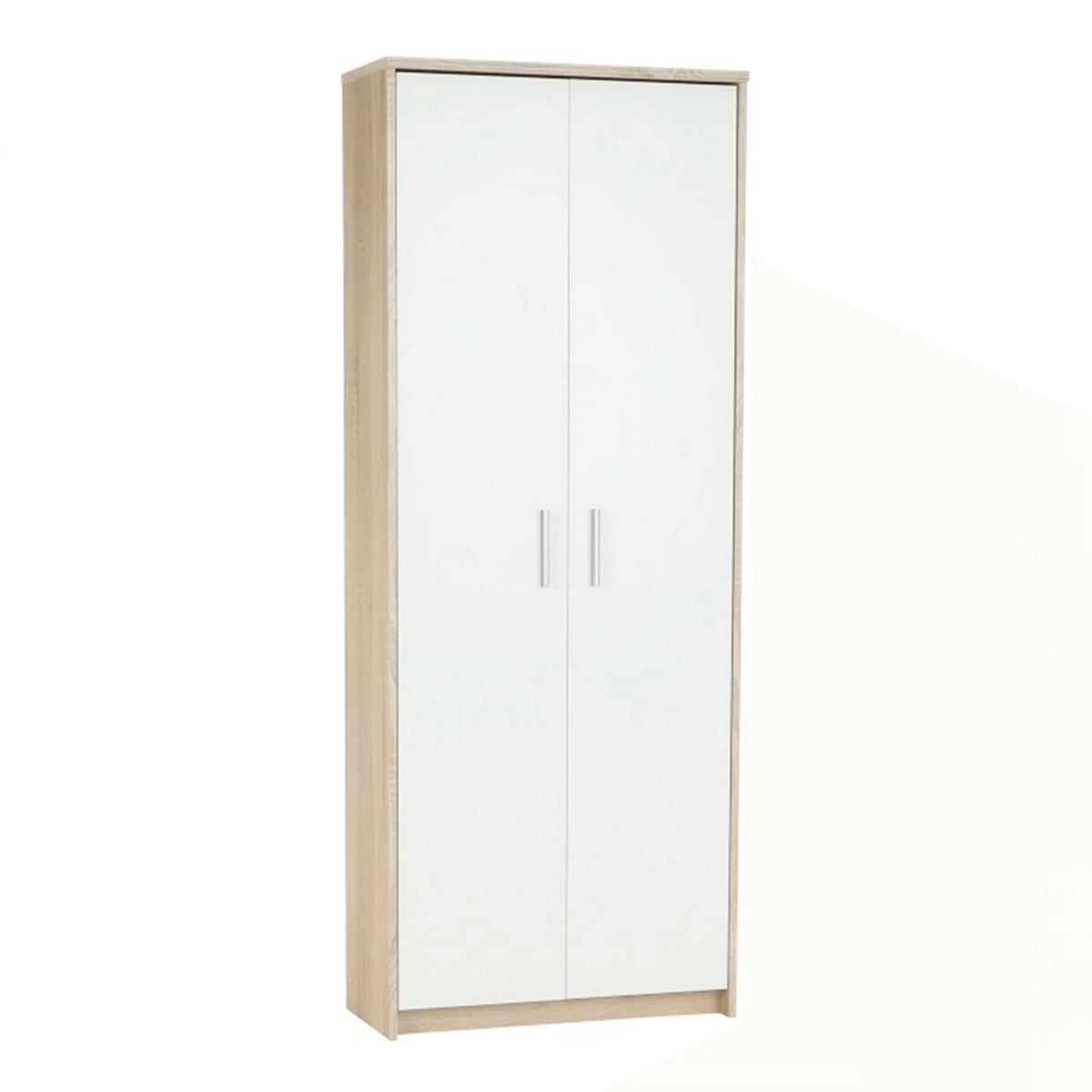 Dulap JOHAN 2 NEW 05, stejar sonoma/alb, DTD laminat, cu 2 usi, 73x34x186 cm