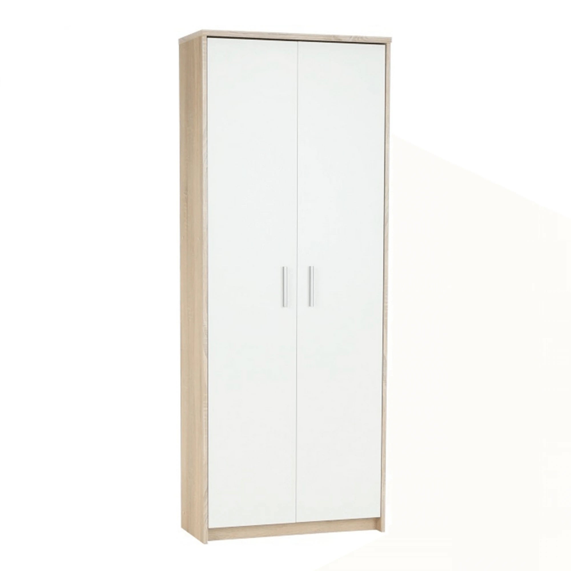 Dulap JOHAN 2 NEW 05, stejar sonoma/alb, DTD laminat, cu 2 usi, 73x34x186 cm