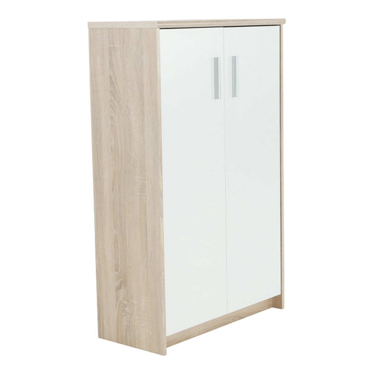 Dulap JOHAN 2 NEW 13, stejar sonoma/alb, PAL melaminat, cu 2 usi, 73x34x116 cm