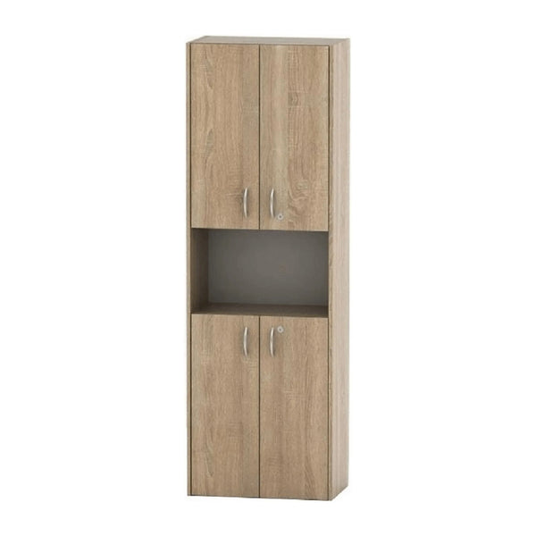 Dulap TEMPO ASISTENT NEW 003, stejar sonoma, PAL melaminat, cu 4 usi, 57x34x175 cm