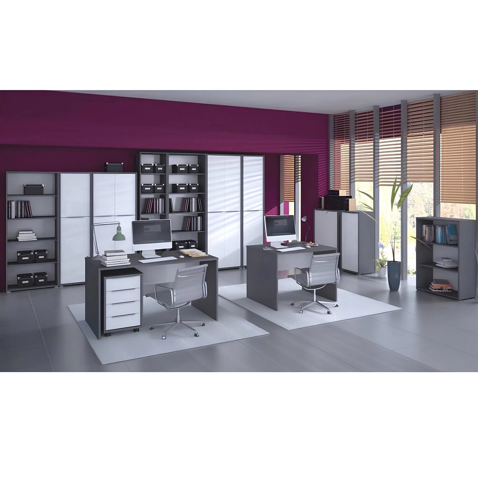 Masa birou, RIOMA NEW TYP 17, gri grafit, DTD laminat, 80x80x76 cm