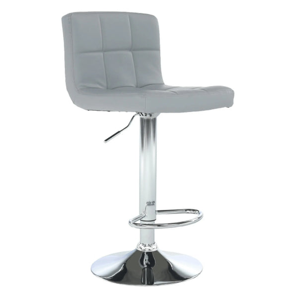 Scaun bar KANDY NEW, gri/crom, piele ecologica/metal, 40x41x87/107 cm