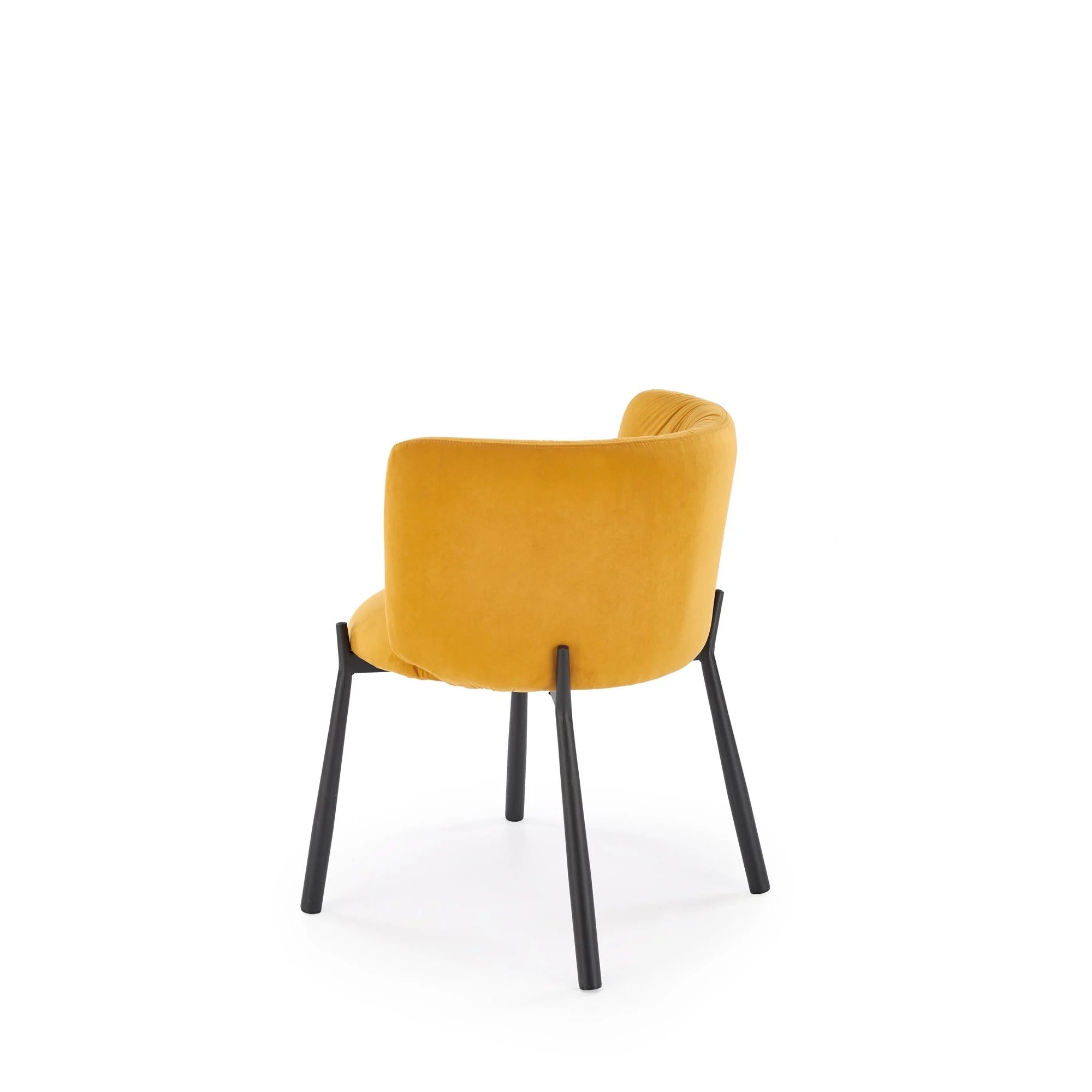 Scaun K531, galben mustar/negru, stofa catifelata/metal, 60x58x76 cm