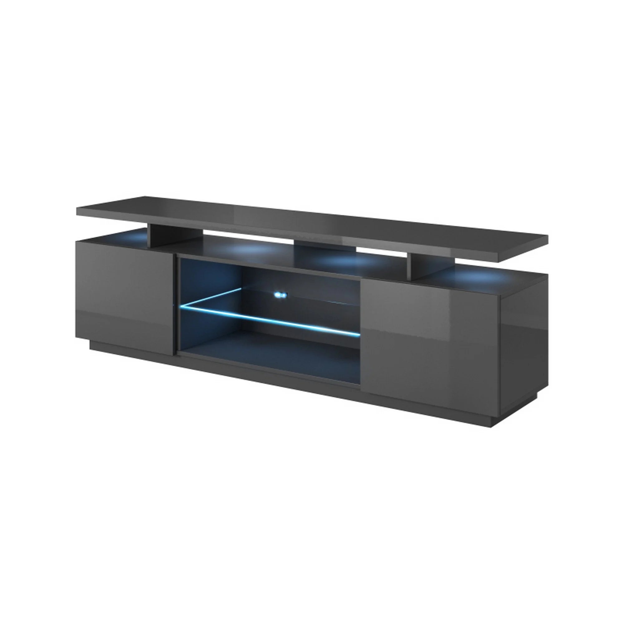 Comoda TV EVA, gri grafit, PAL laminat, 180x40x56 cm