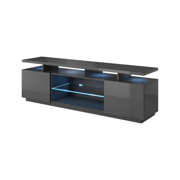 Comoda TV EVA, gri grafit, PAL laminat, 180x40x56 cm