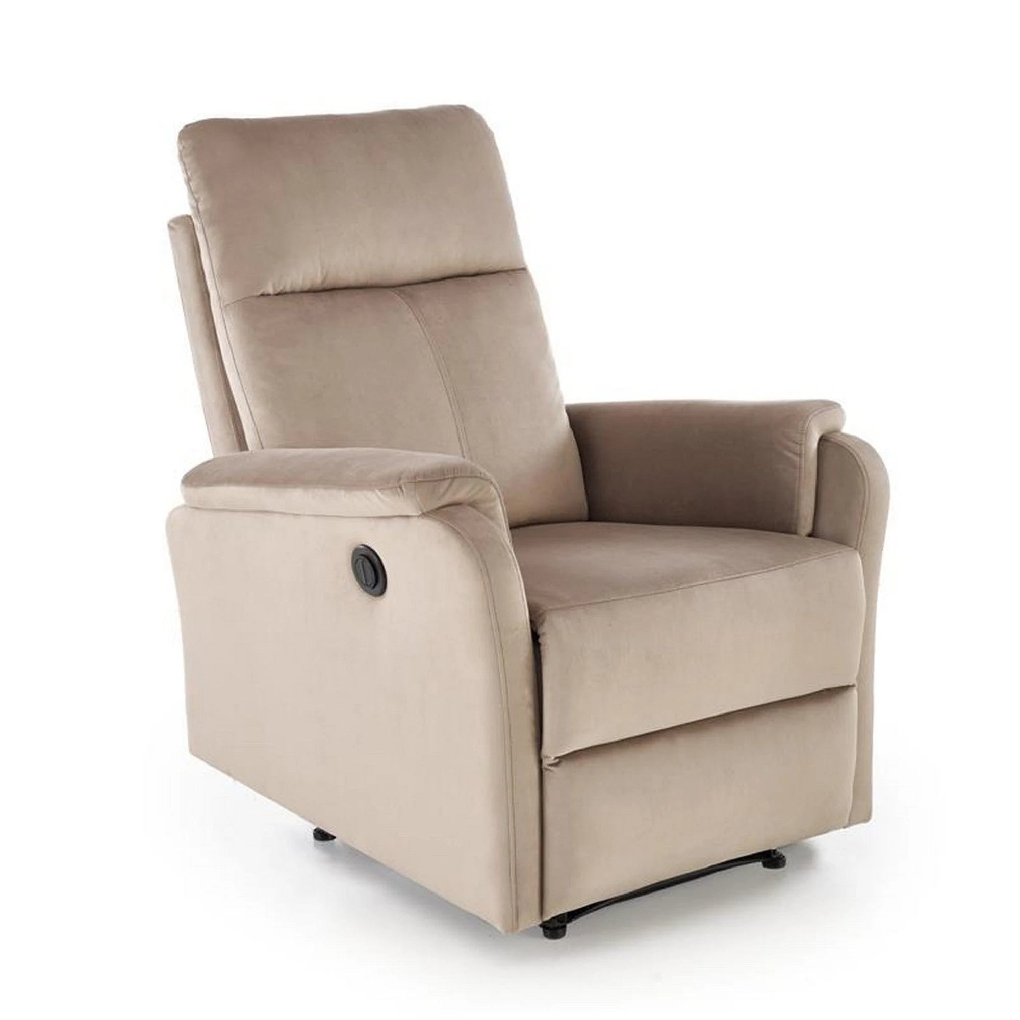 Fotoliu recliner CROCUS, stofa catifelata bej - Bluvel 40, 77x88/155x81/102 cm