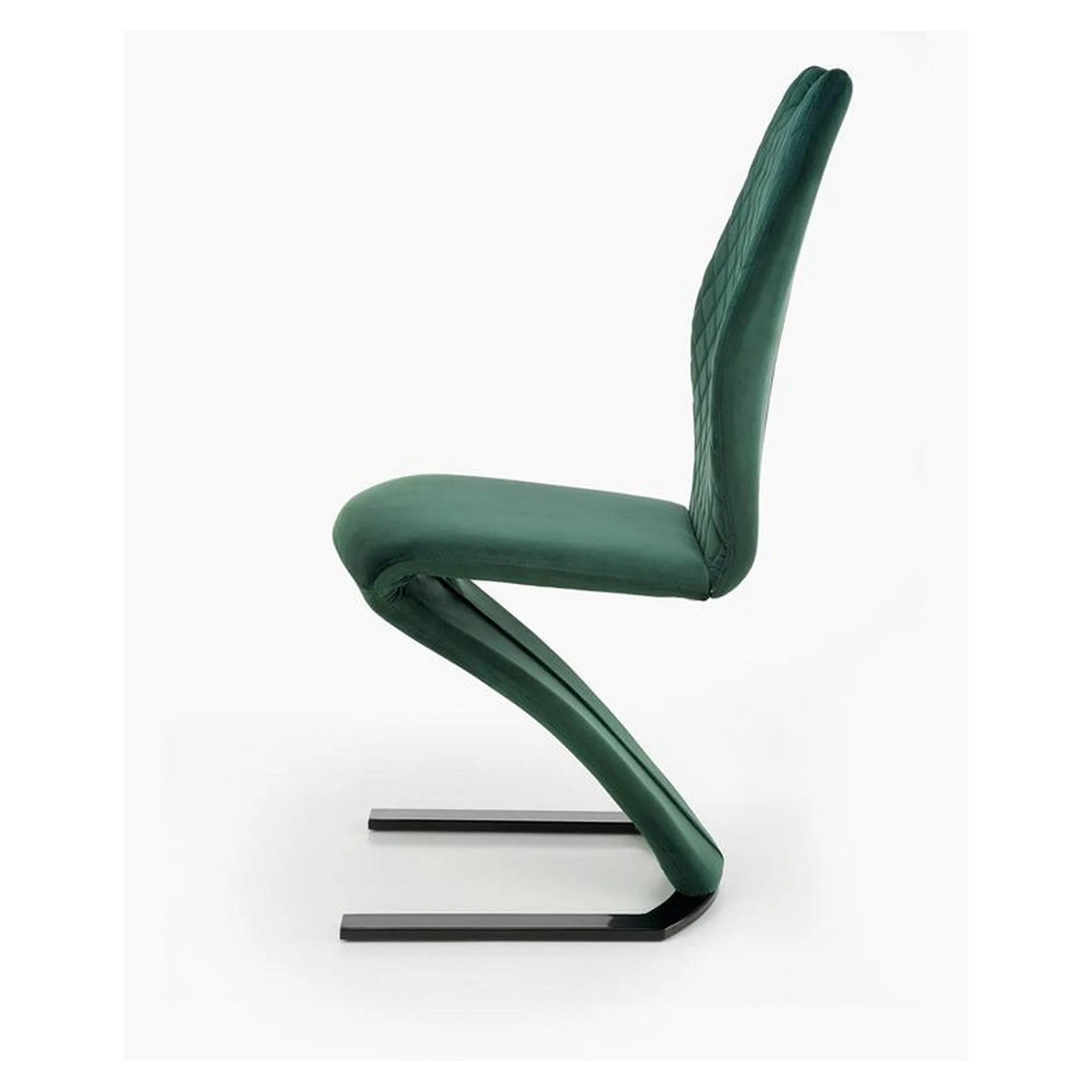 Scaun K442, verde inchis/negru, stofa catifelata/metal, 46x61x102 cm