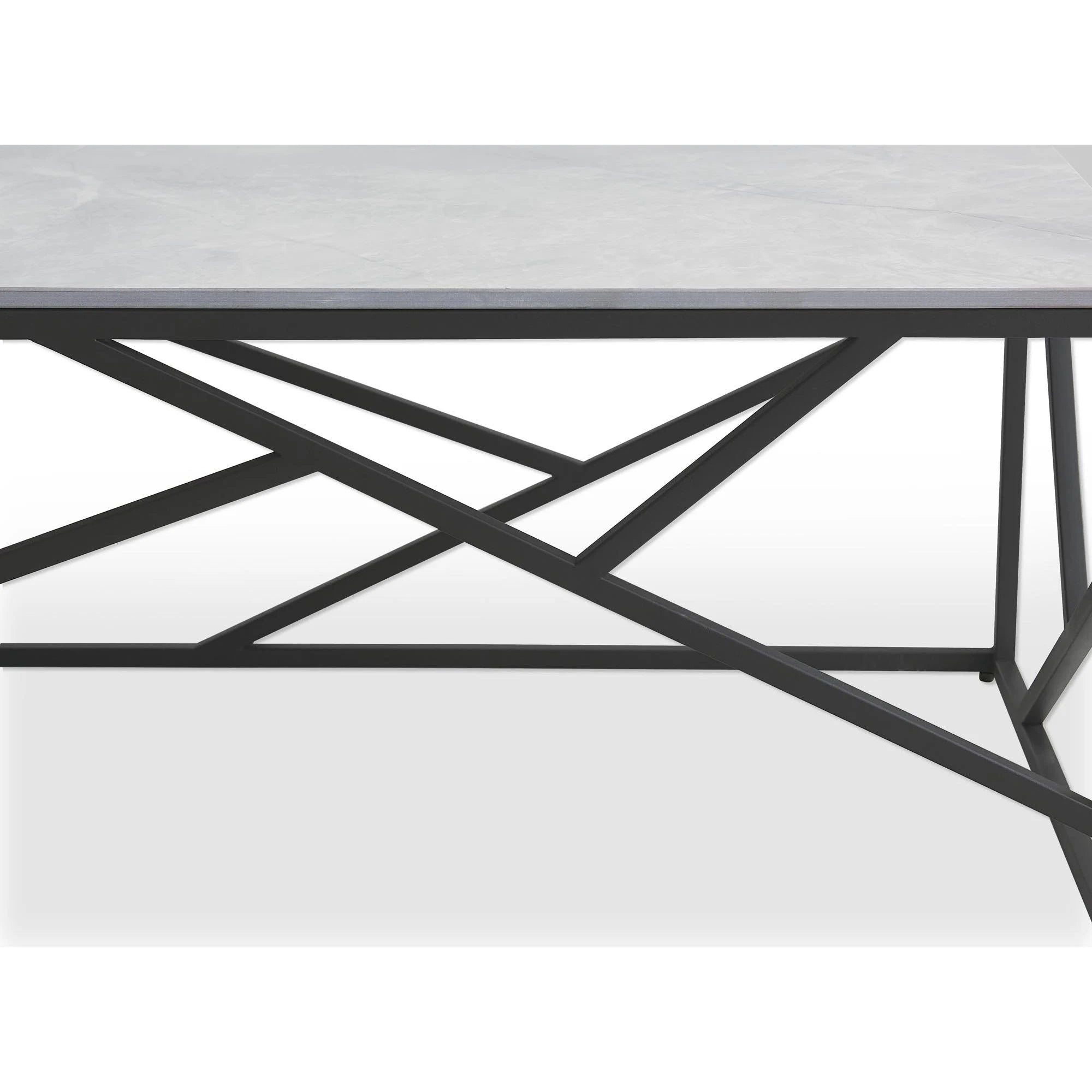 Masuta cafea UNIVERSE 2, gri/negru, ceramica/metal, 120x60x45 cm