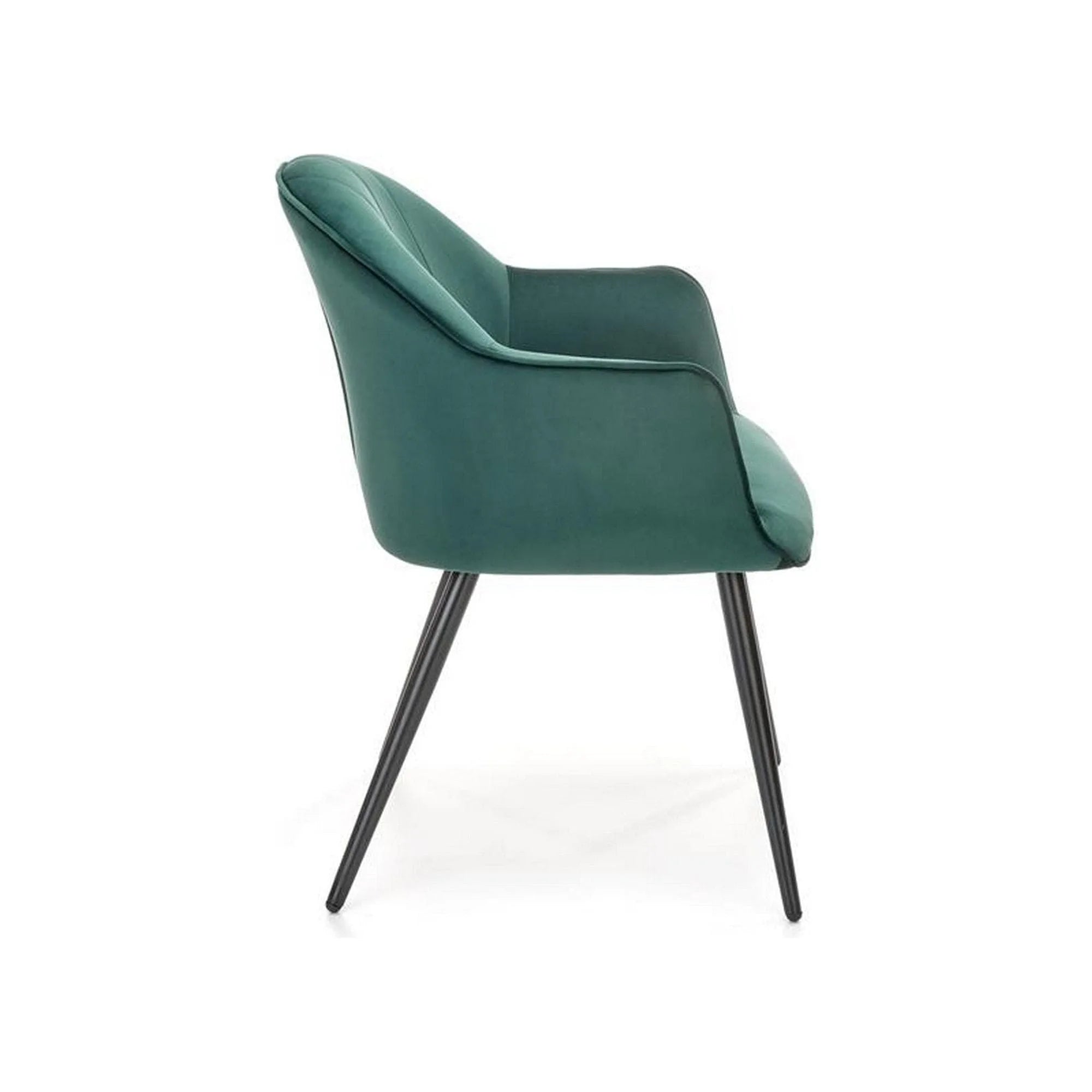 Scaun K468, verde inchis/negru, stofa catifelata/metal, 67x62x84 cm