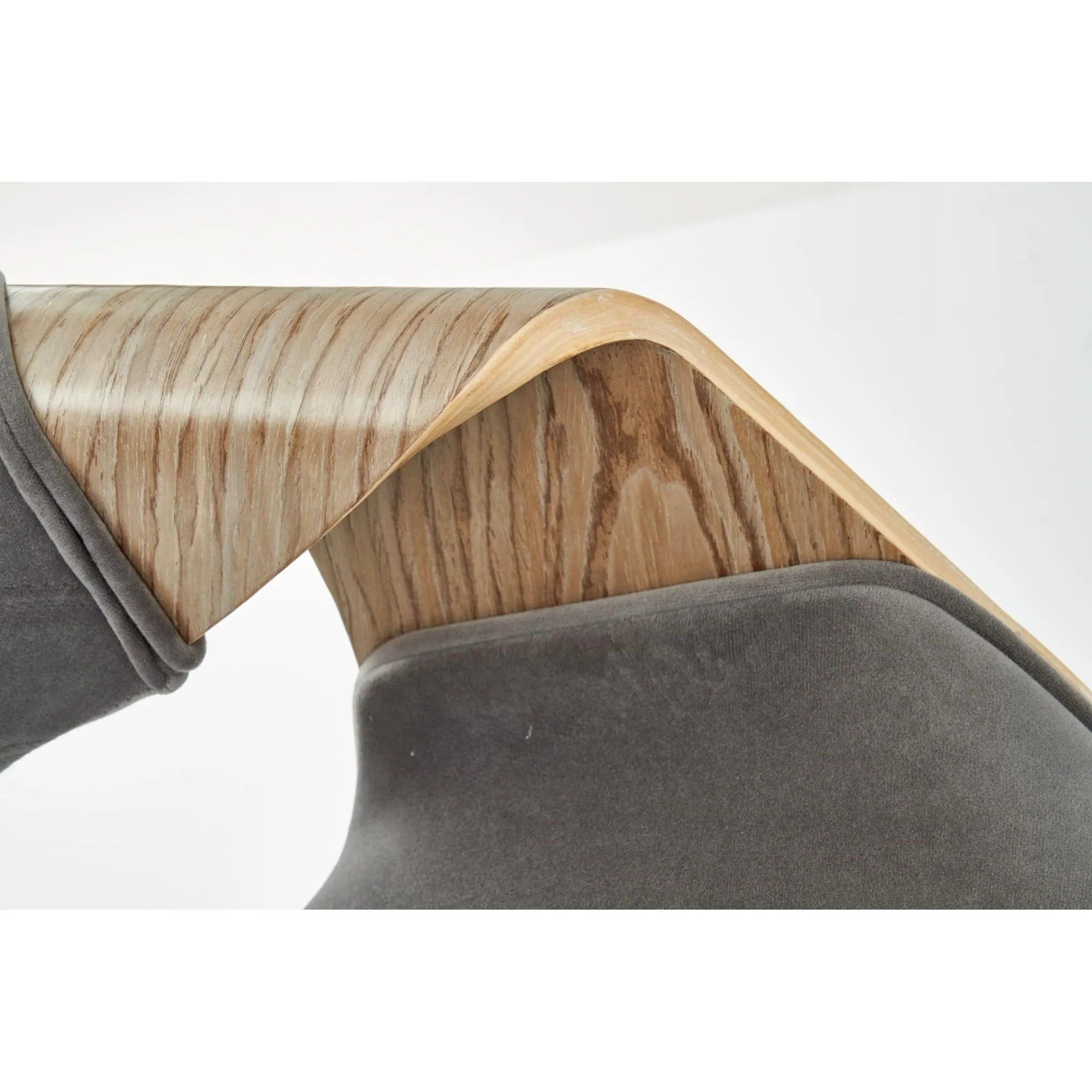 Scaun tapitat K396, stejar/gri, stofa catifelata/placaj, 56x55x77 cm