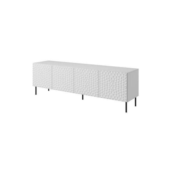 Comoda TV HOLE, alb/negru, PAL laminat, 190x41x75 cm