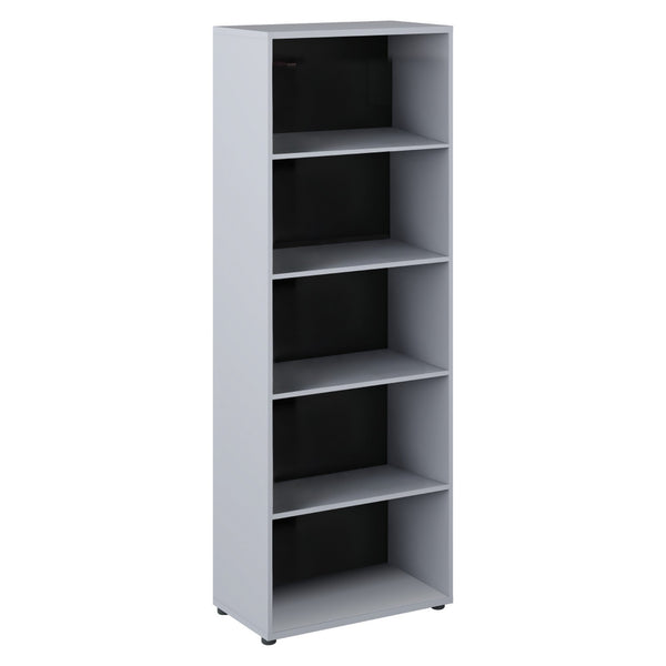 Biblioteca KLAUDIUS TIP 1, alb/gri beton, DTD laminat, 70x40x197 cm