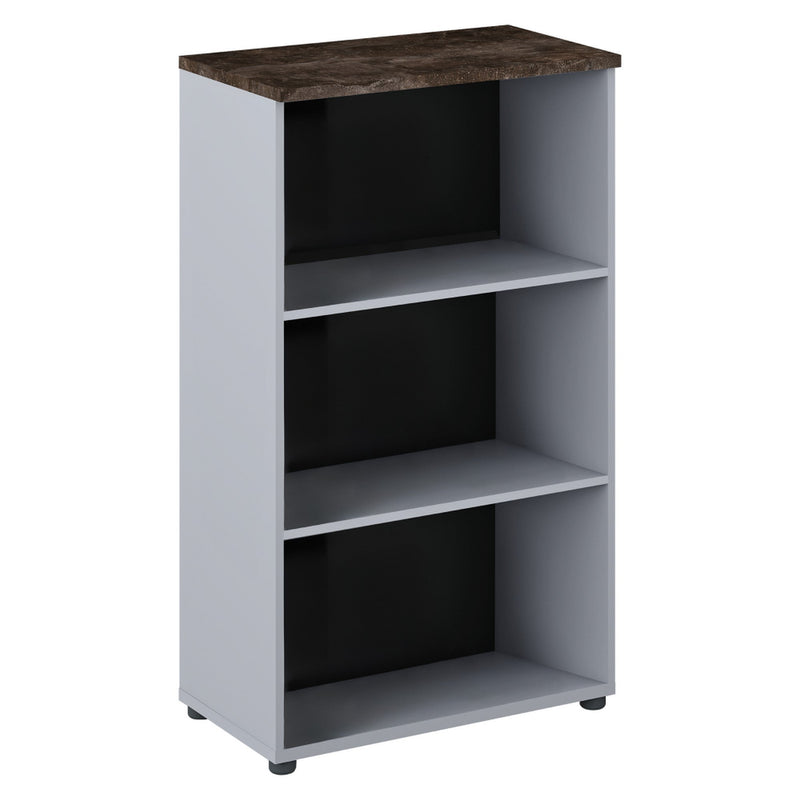 Biblioteca KLAUDIUS TIP 4, alb/gri beton, DTD laminat, 70x40x120 cm