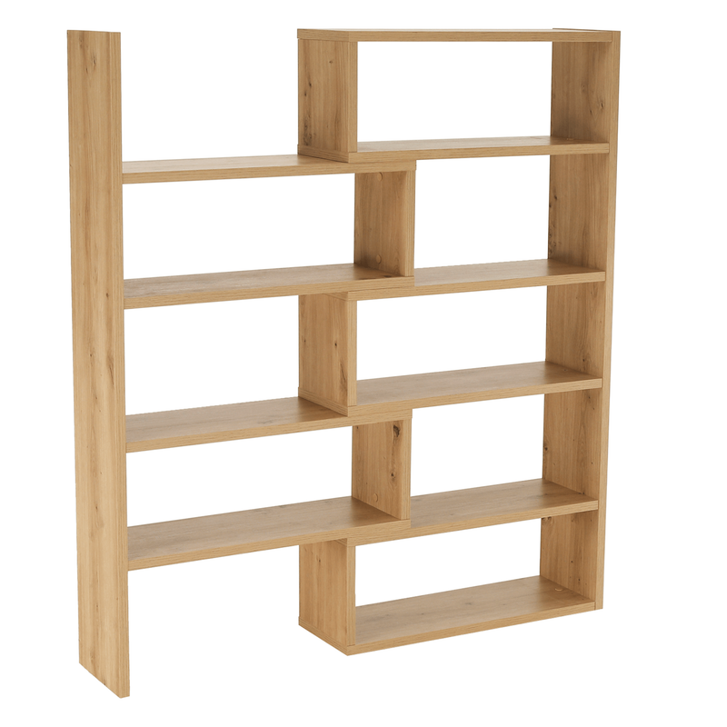 Biblioteca KLOE II, stejar artisan, DTD laminat, 73/125x24x138 cm