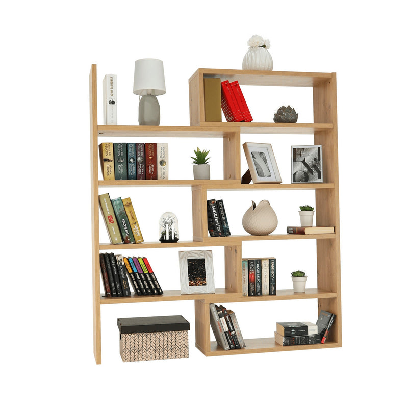 Biblioteca KLOE II, stejar artisan, DTD laminat, 73/125x24x138 cm