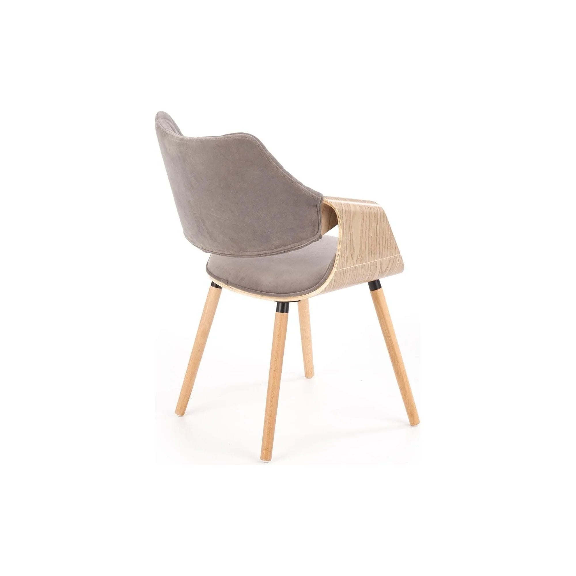 Scaun tapitat K396, stejar/gri, stofa catifelata/placaj, 56x55x77 cm
