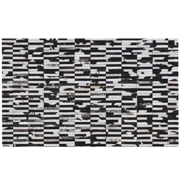 Covor de lux PIELE DE VITĂ TIP 6, maro/negru/alb, patchwork, 69x140
