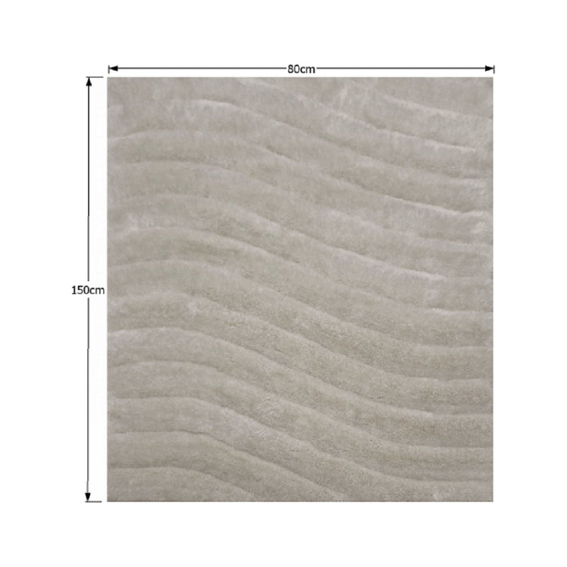 Covor SELMA, 80x150 cm, forma dreptunghiulara, alb/gri, poliester