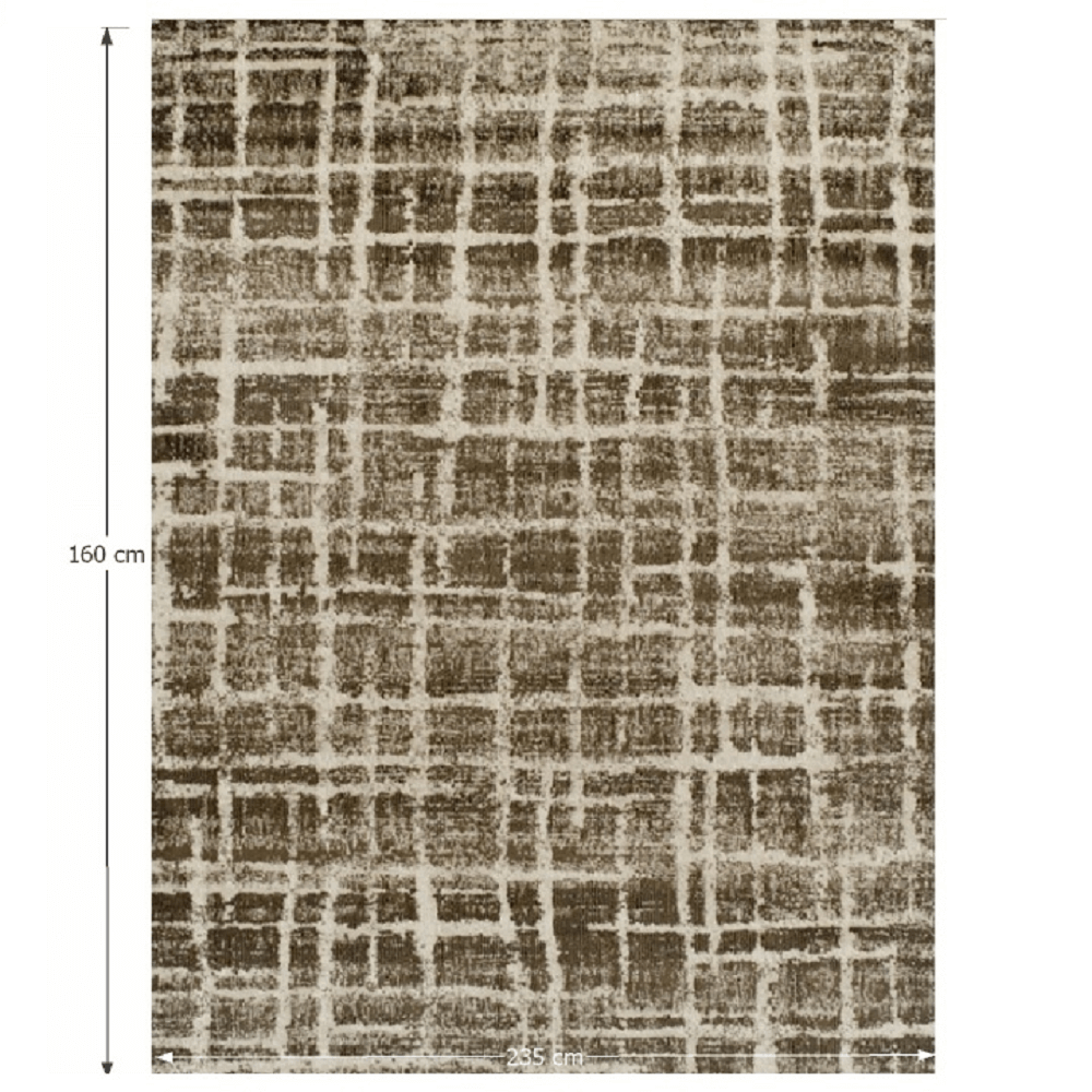 Covor STELLAN, 160x235 cm, forma dreptunghiulara, polipropilena, bej/maro