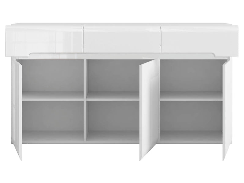 Comoda AZTECA TRIO, alb, 150x41x84 cm