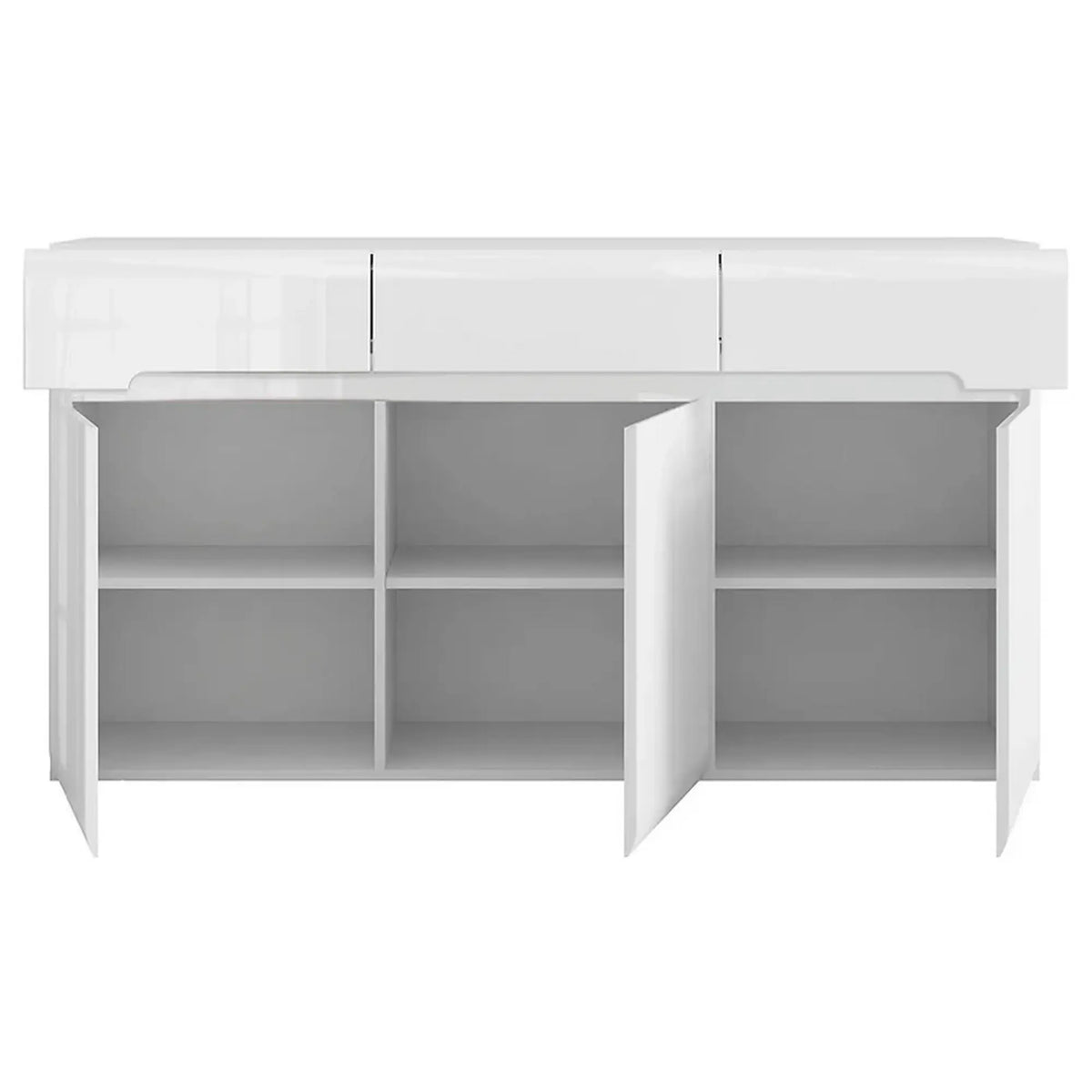 Comoda AZTECA TRIO, alb, 150x41x84 cm
