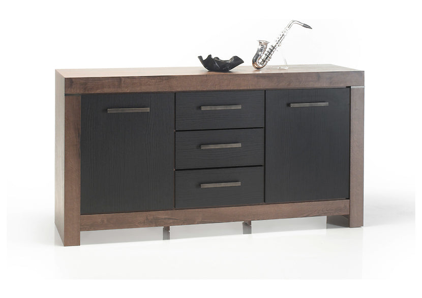 Comoda BALIN, negru/stejar, PAL, 160x45x85 cm