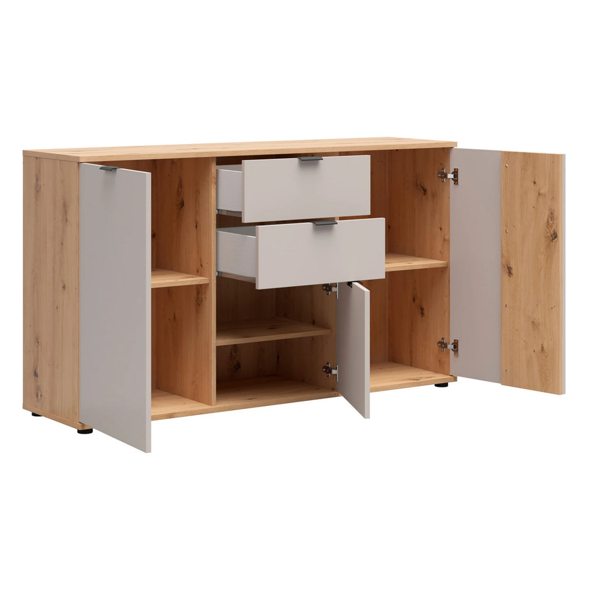 Comoda moderna dormitor BREVAS, stejar artisan/casmir, PAL, 150x40x87 cm