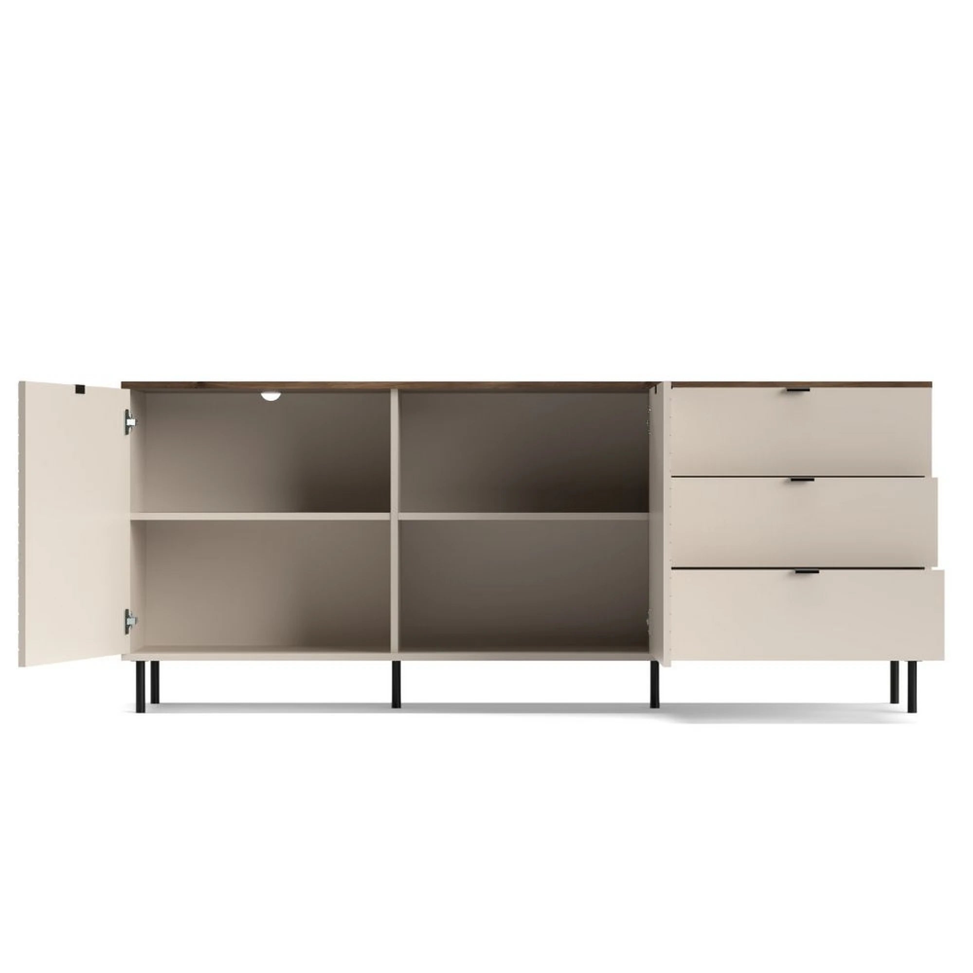 Comoda moderna living EVO, casmir/stejar, PAL laminat, 183x40x75 cm