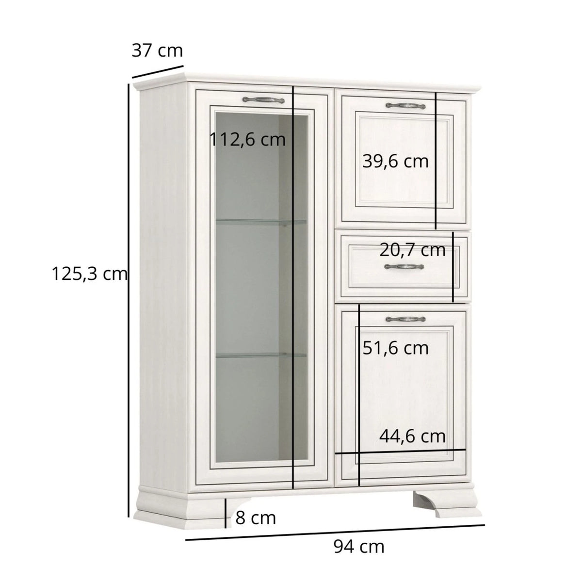 Mobilier sufragerie clasic TIFFANY II-6, grej, PAL laminat, 4 piese
