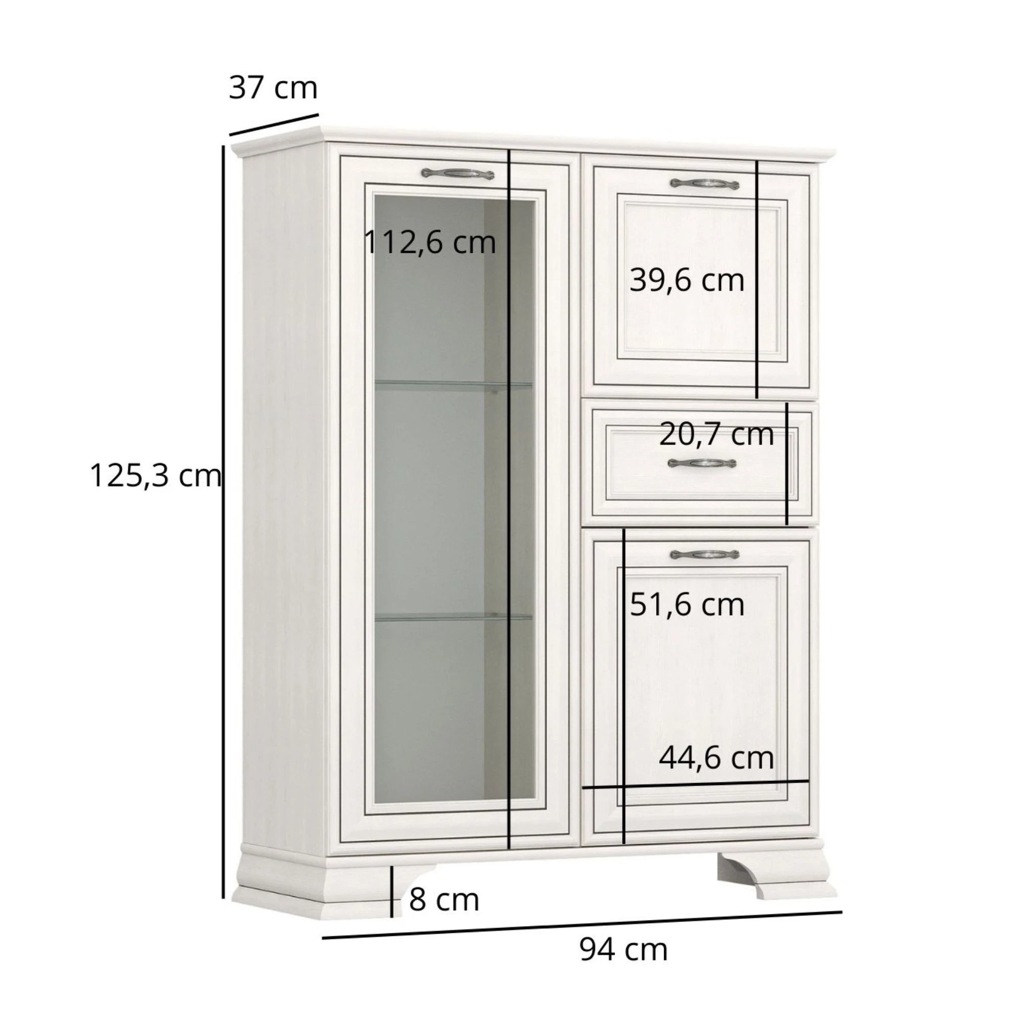 Mobilier sufragerie clasic TIFFANY II-6, grej, PAL laminat, 4 piese